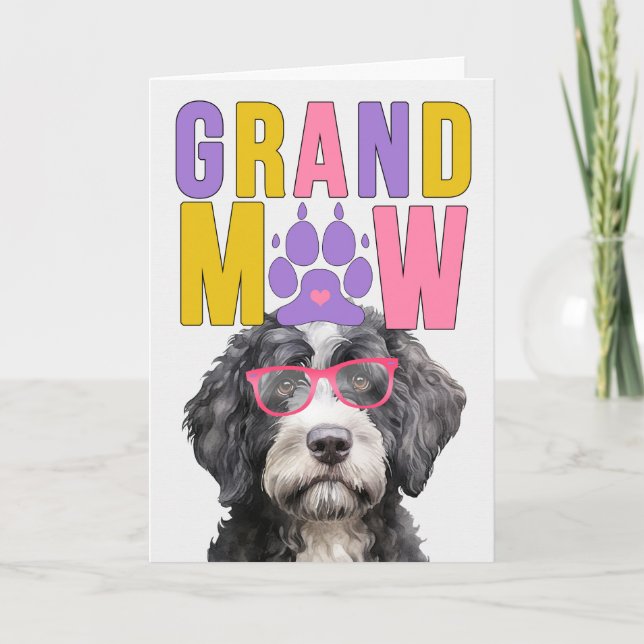 GrandMAW Water Dog Funny Grandparents Day Holiday Card (Front)