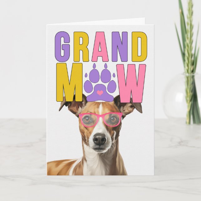GrandMAW Whippet Dog Funny Grandparents Day Holiday Card (Front)