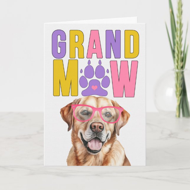 GrandMAW Yellow Labrador GrandDOG Grandparents Day Holiday Card (Front)