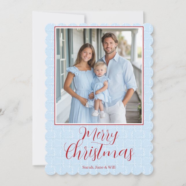 Grandmillenia Light Blue & Red Christmas Card (Front)