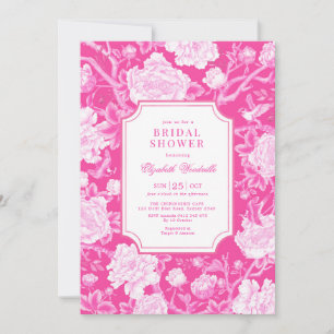 Grandmillenial Chinoiserie Floral Bridal Shower Invitation