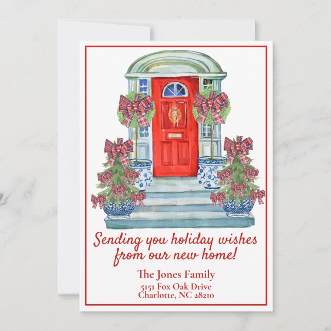 Grandmillenial Chinoiserie Holiday New Home  Card (Front)