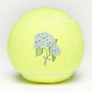 Grandmillenial floral hydrangea bow blue preppy tennis balls
