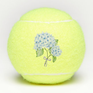 Grandmillenial floral hydrangea bow blue preppy tennis balls