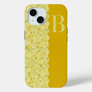 Grandmillenial MONOGRAM B YELLOW LITTLE FLOWERS  iPhone 15 Case