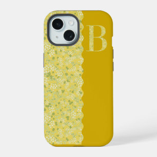 Grandmillenial MONOGRAM B YELLOW LITTLE FLOWERS iPhone 15 Case
