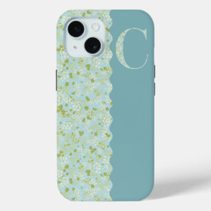Grandmillenial MONOGRAM C ACQUA LITTLE FLOWERS iPhone 15 Case