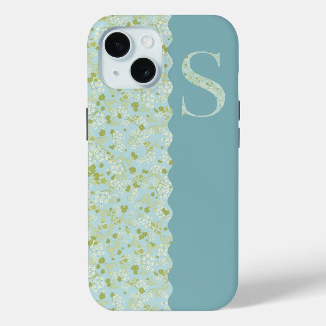 Grandmillenial MONOGRAM S ACQUA LITTLE FLOWERS Cas Case-Mate iPhone Case (Back)