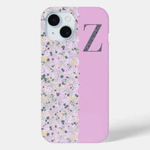Grandmillenial MONOGRAM Z LILAC LITTLE FLOWER iPhone 15 Case
