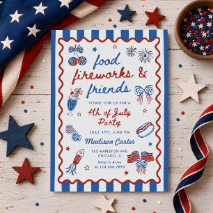Grandmillennial 4th of July BBQ Invitation