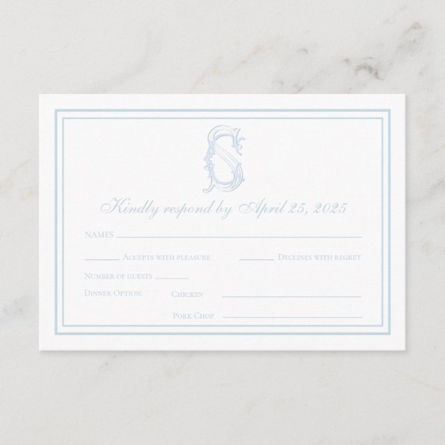 Grandmillennial and Elegant RSVP Cards (Front)