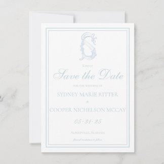 Grandmillennial and Elegant Save the Dates Invitation