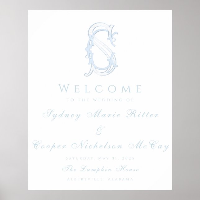 Grandmillennial and Elegant Welcome Sign (Front)
