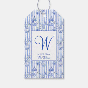 Grandmillennial Blue Chinoiserie Ginger Jar Gift Tags