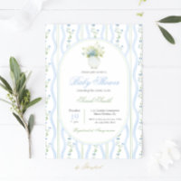 Grandmillennial Blue Ginger Jar Baby Shower