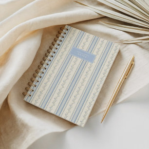 Grandmillennial Blue & Ivory Floral Chinoiserie Notebook