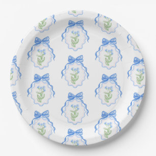 Grandmillennial Bows Paper Plate