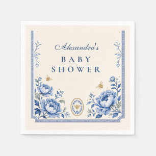 Grandmillennial Bumble Bee Baby Shower Napkin