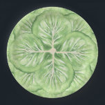 Grandmillennial Cabbage Leaf Paper  Paper Plate<br><div class="desc">This spring garden design features overlapping cabbage leaves.</div>