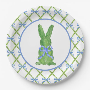 Grandmillennial Chinoiserie Bunny Topiary Paper Pl Paper Plate