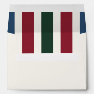Grandmillennial Chinoiserie Topiary Cabana Stripe Envelope