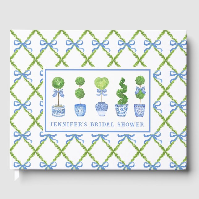 Grandmillennial Chinoiserie Topiary | Personalised Guest Book (Front)