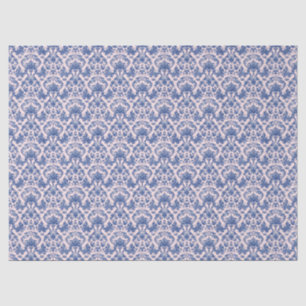 Grandmillennial Christmas Pink and Blue Damask  Tissue Paper