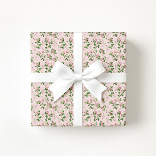 Grandmillennial Cottagecore Pink Floral Wrapping  Wrapping Paper