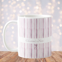 Grandmillennial Dusty Mauve Stripe Elegant Cottage