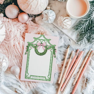 Grandmillennial Evergreen Swag with Monogram Post-it Notes