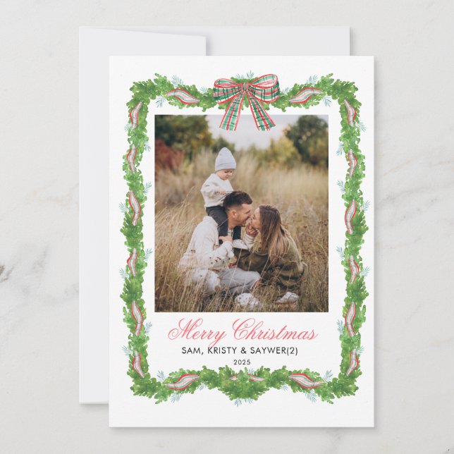 grandmillennial Family Photo Christmas Card (Front)