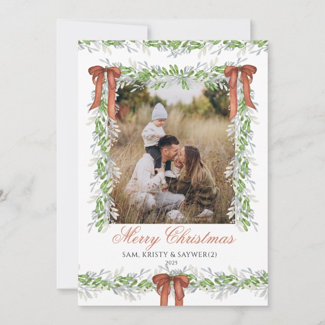 grandmillennial Family Photo Christmas Card (Front)