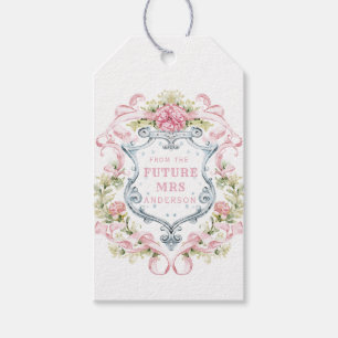 Grandmillennial Floral Crest   Future Mrs Gift Tags