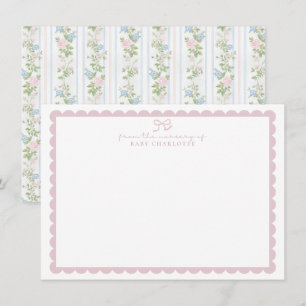 Grandmillennial Floral Nursery Stationery card