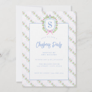 Grandmillennial Ginger Jar Crest Monogram Invitation