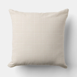 Grandmillennial Gingham - Cottagecore Beige Plaid Cushion