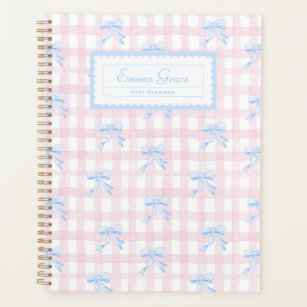 Grandmillennial Gingham with Bows Planner