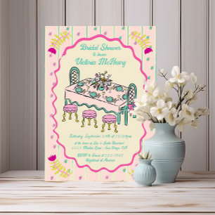 Grandmillennial Hand Drawn Table Bridal Shower Invitation