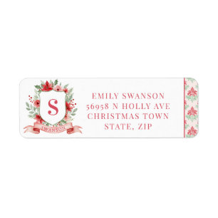 Grandmillennial Holiday Crest   Christmas Monogram