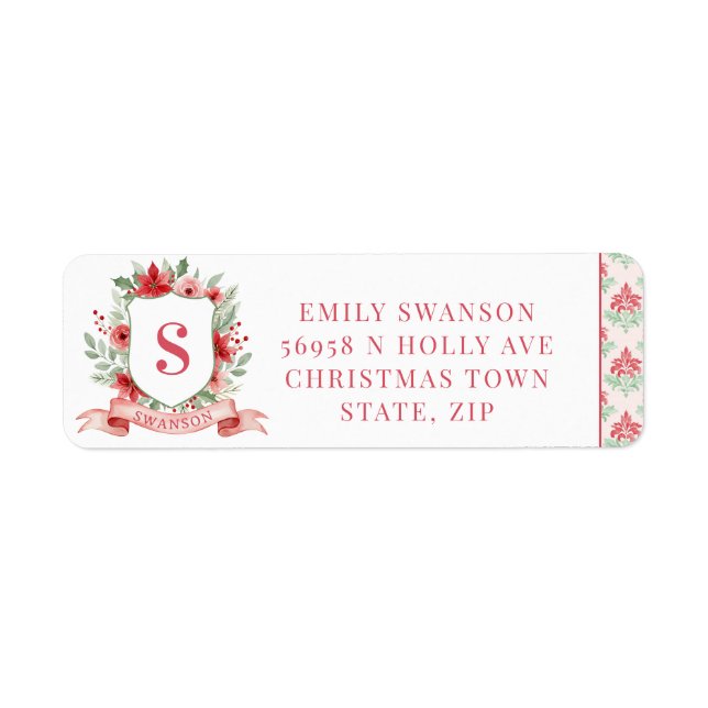 Grandmillennial Holiday Crest | Christmas Monogram (Front)