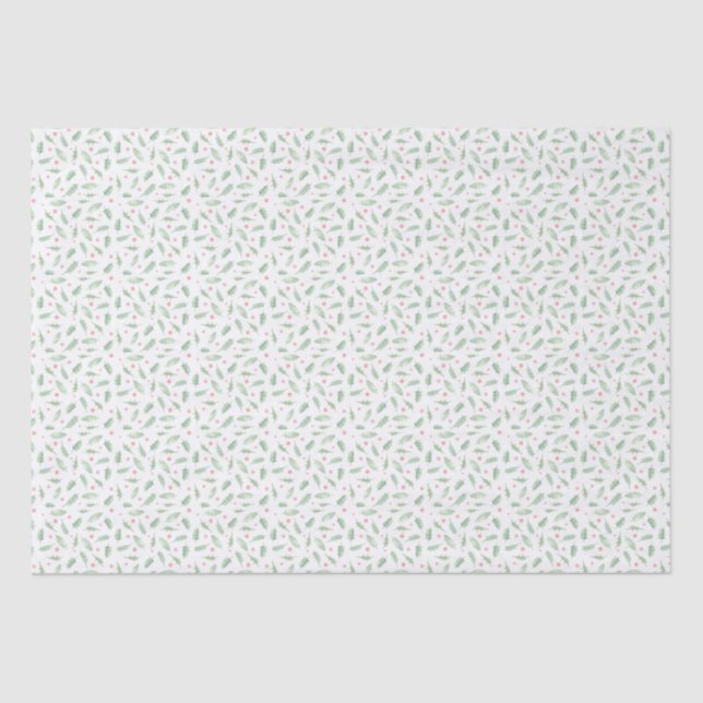 Grandmillennial Holly Christmas  Tissue Paper (Front)
