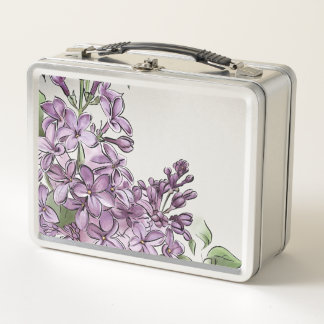 Grandmillennial Lilac Floral Lunch Box Aesthetic G
