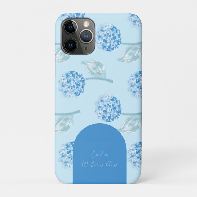 Grandmillennial Painterly Hydrangea Customisable Case-Mate iPhone Case (Back)