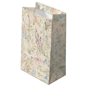 Grandmillennial Pastel Floral Vintage Cottage Small Gift Bag