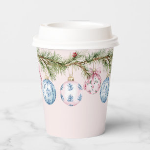 Grandmillennial Pink and Blue Ornaments Paper Cups