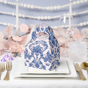 Grandmillennial Pink & Blue Damask  Favour Box