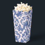Grandmillennial Pink & Blue Damask  Favour Box<br><div class="desc">This party popcorn box design has a preppy grandmillennial design featuring a navy blue damask pattern on a blush pink background.</div>