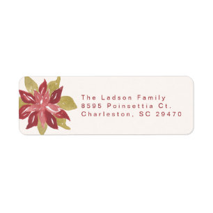 Grandmillennial Poinsettia Monogram Return Address