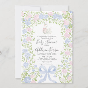 Grandmillennial Swan baby shower invite