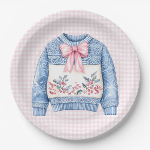 Grandmillennial   Ugly Christmas Sweater Paper Plate